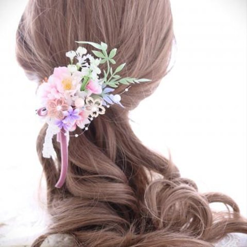 マルチに使える桜花束コサージュ　ヘアアクセサリーＢ