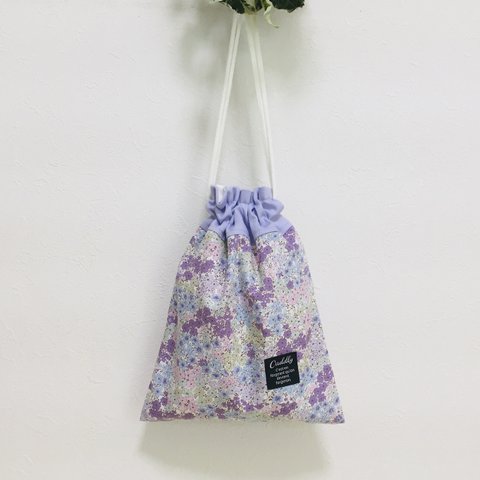 可憐な花ラベンダー💓給食袋・コップ袋・巾着袋☆入園入学・リバティ・入園入学2024