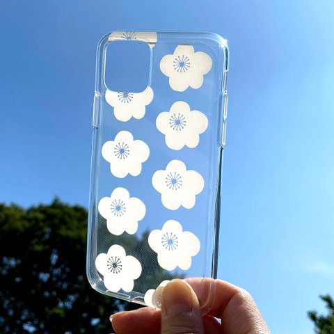 北欧 てのひらの花畑 ソフトケース （クリア＆TPU 柔らか素材）iPhoneケース 透明 SE3