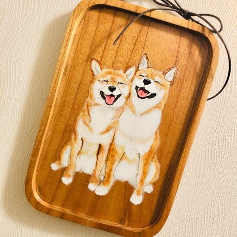 木製アートボード/柴犬