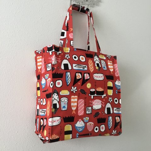 赤寿司タイト・アンド・タイディ・トートバッグ; Red Sushi Tight ‘n’ Tidy Tote Bag、エコバッグ、eco bag