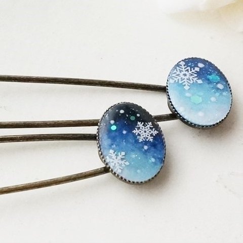 ＊雪降る夜明けbrooch＊