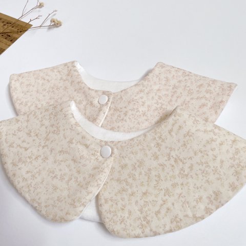 Mini mini flower bib【つけ襟タイプ】/ミニミニフラワーつけ襟スタイ