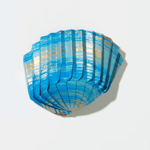 紙の貝殻椀　刷毛（青）