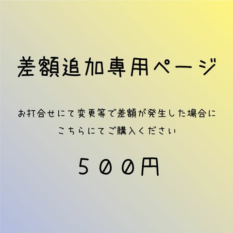 差額追加専用ページ　500円