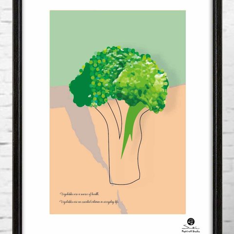 北欧野菜　特別価格　アート　イラストポスター  A4 　ダイニング　結婚祝い　新築祝い　誕生日　おしゃれ 　野菜  ｍ62