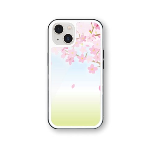 桜 45 強化ガラス iPhoneケース　さくら　iPhone13 iPhone12 iPhone11 iPhoneSE2  iPhoneSE3