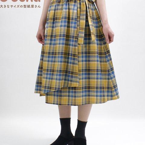 【買ってすぐ使える型紙】ラップスカート【M/L/LL/3L/4L/5L/6L/7L/8L】洋服