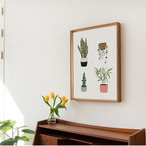 ポスター　観葉植物のイラスト　/ i0256 / 夏のグリーン　葉物　インテリアポスター