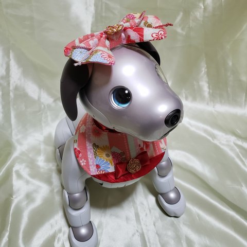 アイボの服　aibo の洋服　(花柄)　スタイ