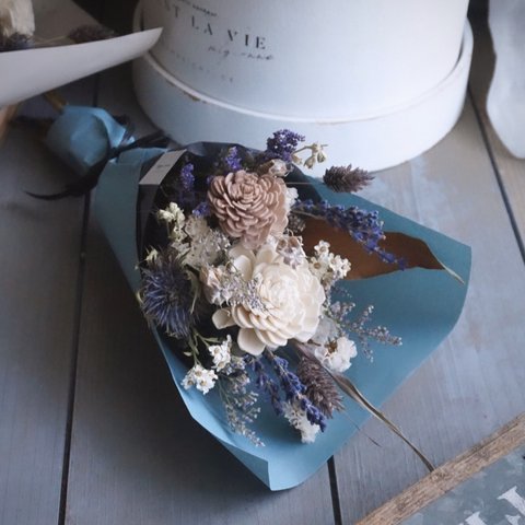 選べるペーパーカラーdry bouquet　 milk tea × lavender
