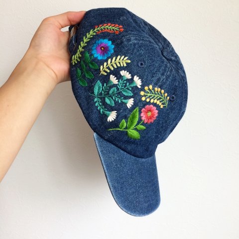 花刺繍◎キャップ