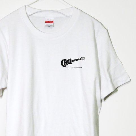 期間限定特価！シンプルなギターロゴ【ホワイト】ユニセックス  クルーネック半袖Tシャツ