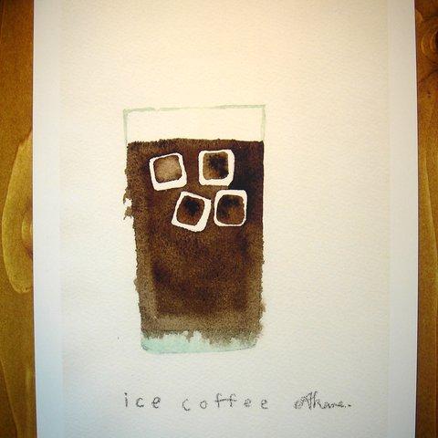 ゆる絵　ice coffee A4