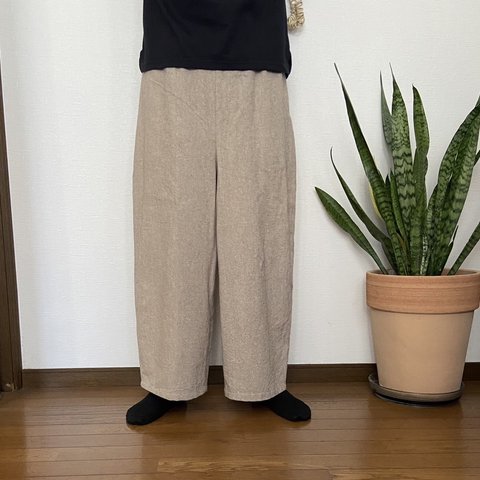 らくらくワイドパンツ　生成り