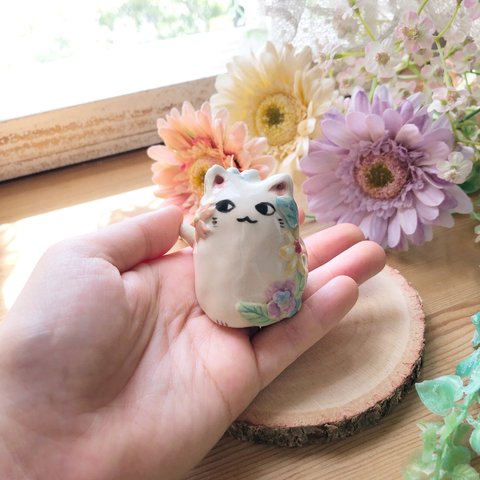 【ちび様専用ページ】猫目にゃんこ いろんなお花 レリーフ/ -ペーパーウェイト-