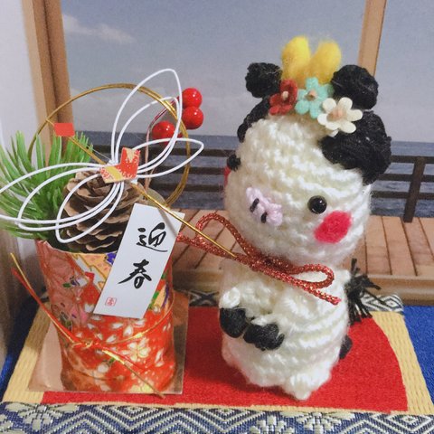 🎍新年のご挨拶🎍  正座してる牛さん🐮🌱❤