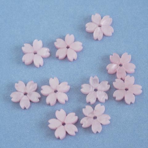 【10個】11mm 桜 のパーツ  薄ピンク ꕤ*.ﾟ