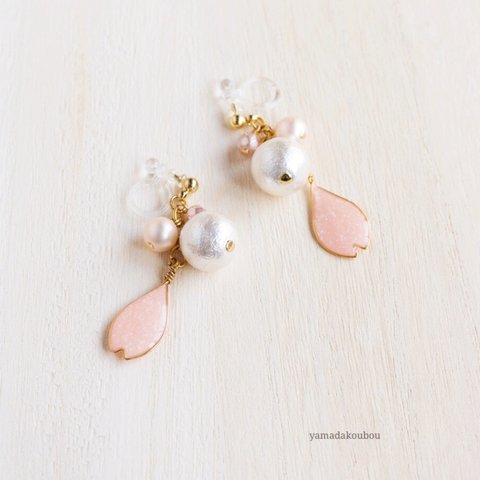 ◯特集掲載◯Cherry Blossoms & Pearl/耳飾り