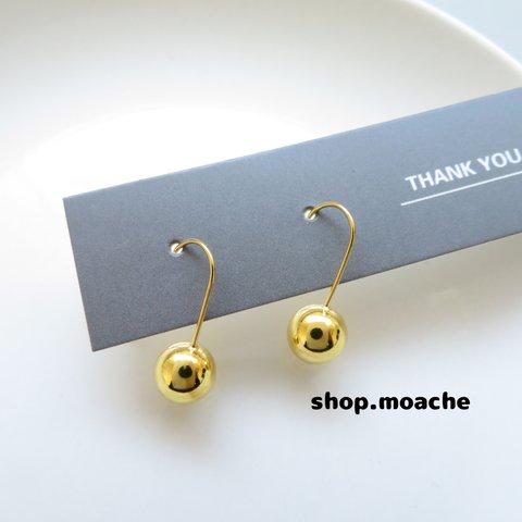 【ピアス】1ペア　フックピアス 　ボールピアス　ピアス金具　ゴールド