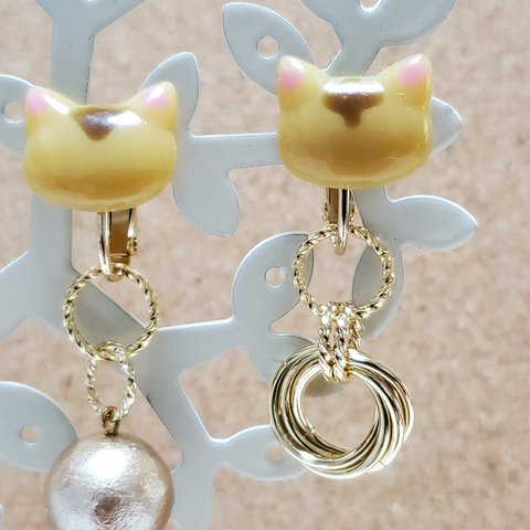 茶トラ フェイス...♪*ﾟ ピアス/イヤリング