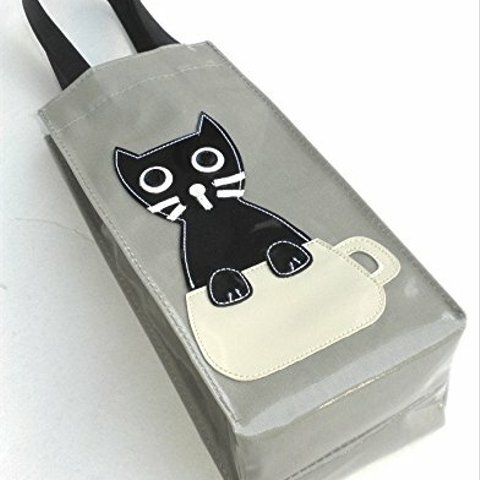 ペットボトル バッグ ホルダー ケース カバー黒猫 猫柄 カップ猫   水筒入れ 傘入れ 哺乳瓶 ミニトート 