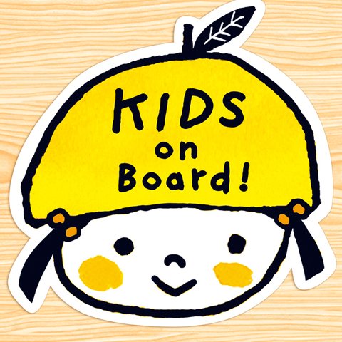 KIDS ON BOARD マグネットステッカー(ちっちゃなゆずちゃん）