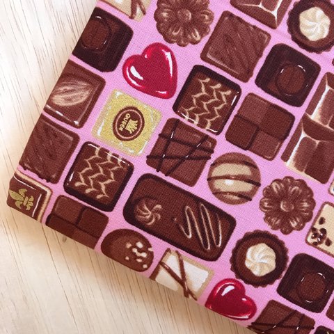 【シーチング50×50】chocolate・ピンク