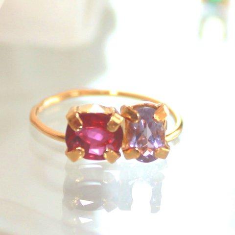 - purple berry - k10 Ruby & Amethyst Ring