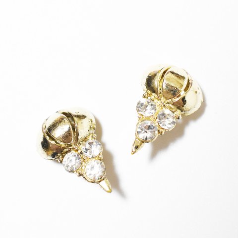 Vintage　CORO 1950′s　goldmetal　rhinestone earrings