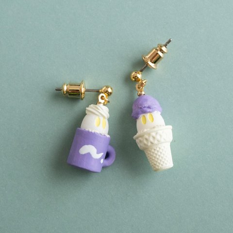 ラテとアイスのおばけ[ピアス/イヤリング] [purple]