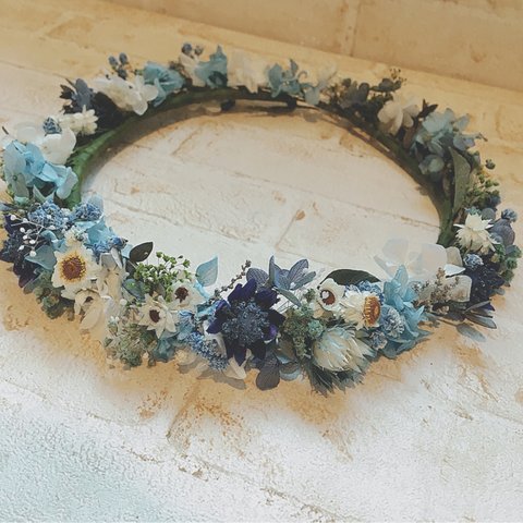 サムシングブルーのナチュラル可愛い花冠