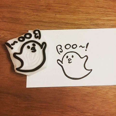 消しゴムはんこ * ハロウィンシリーズ　BOO～！おばけちゃん