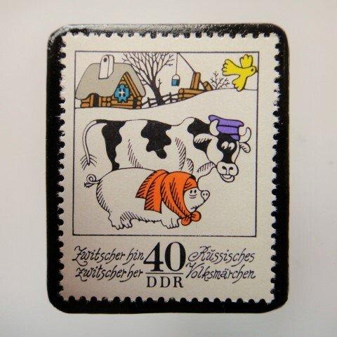旧東ドイツ  童話切手ブローチ4615