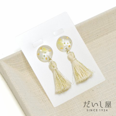 （２way）半透明 キラキラパール台紙 ＬL穴上 6.7×9cm（15枚）日本製 イヤリング クリアピアス  ガラス アクリル 夏アクセサリーD127