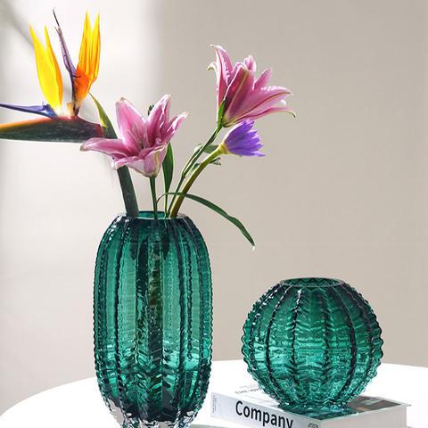 北欧  クリエイティブ  サボテン  ガラスの  花瓶  緑です