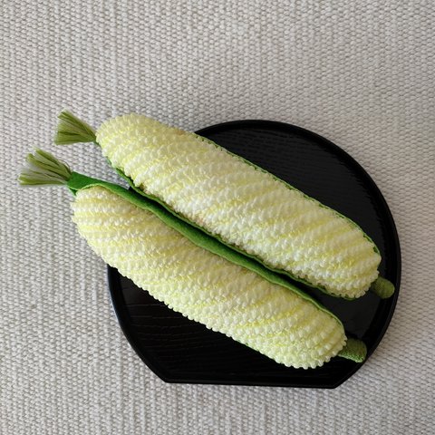 夏のお供物　トウモロコシ　ちりめん細工　　