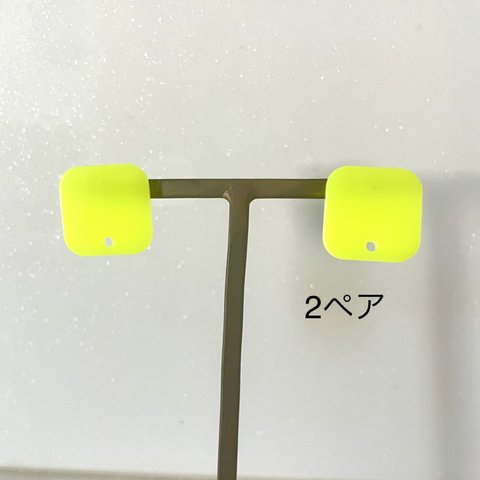 Neon Yellow Square Earrings