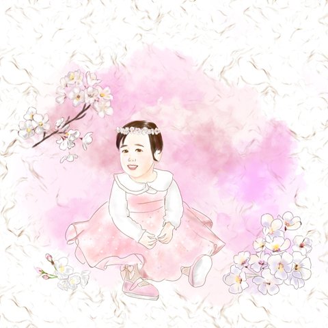 （データ/似顔絵）　桜　似顔絵