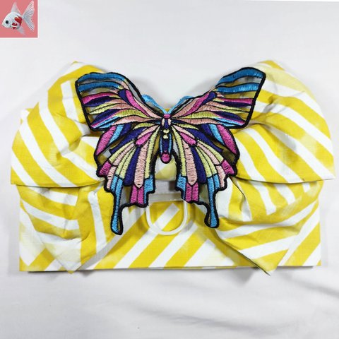 ◆蝶の浴衣用作り帯①　イエロー