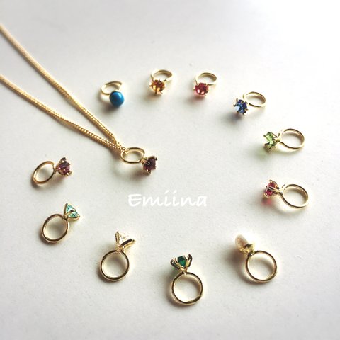 baby ring✴︎シンプルネックレス☆8月.10月誕生石のみ在庫あり