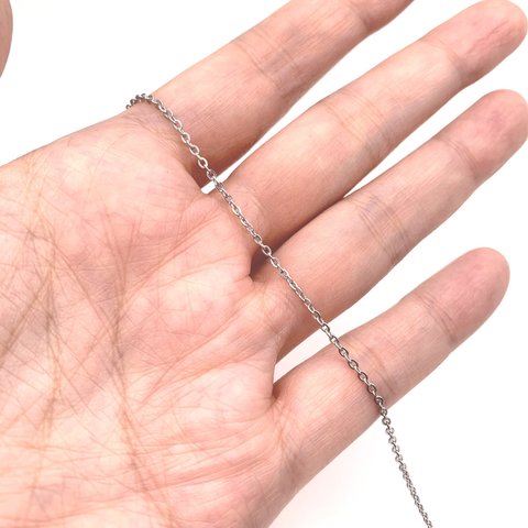 K-001 ステンレス製 クロスチェーン 2ｘ1.5mm　45ｃｍカット ２本