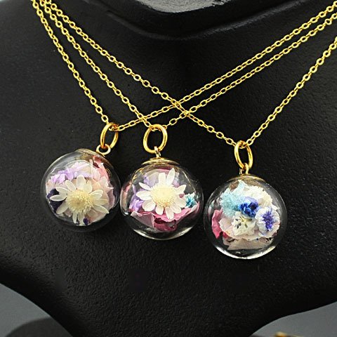 Flower glass Ball Pendant ～桜＆桃～