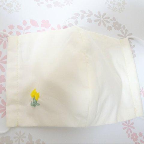 ★sale★抗菌・防臭加工　国産コットン１００％Wガーゼ　年中快適　息がしやすい　手刺繍　大人用立体マスク　大きめサイズ　Ｎ