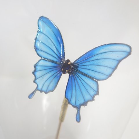 青い蝶々の簪