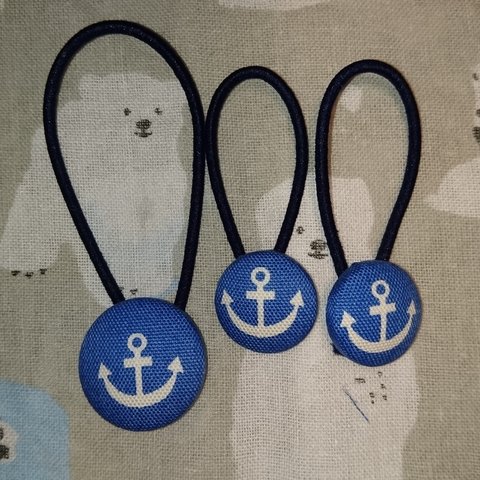 ママと一緒くるみボタンヘアゴム ANCHOR