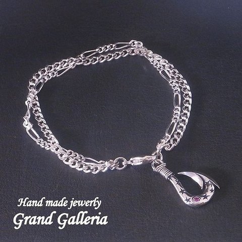 シルバー925 釣り針 ブレスレット ハンドメイド Grand Galleria