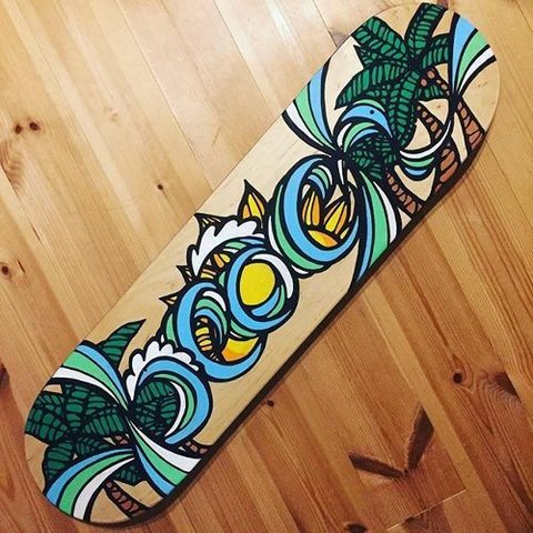 Skate Board Paint(Typo Beach)