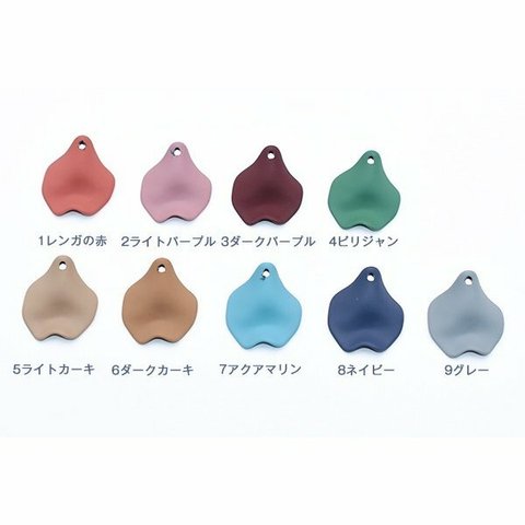 送料無料 20個 アクリルチャーム 花びら 1穴 24×26mm 全9色【20ヶ】 A2172-3