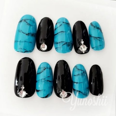 Turquoiseネイルチップ Black